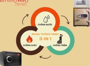 Két sắt thông minh Naga 3 trong 1 "Chống trộm, chống cháy, chống nước"